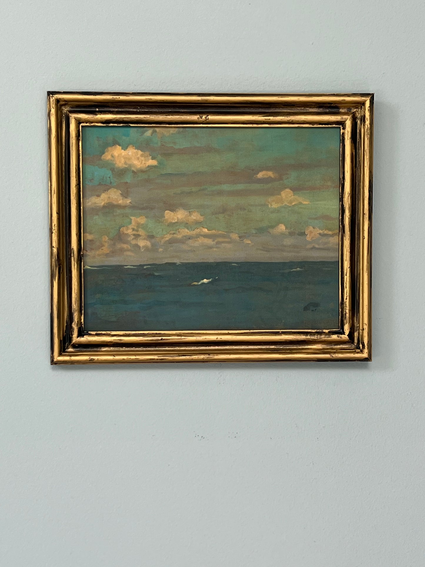 Ocean and Sky - Canvas Print in Gold Frame