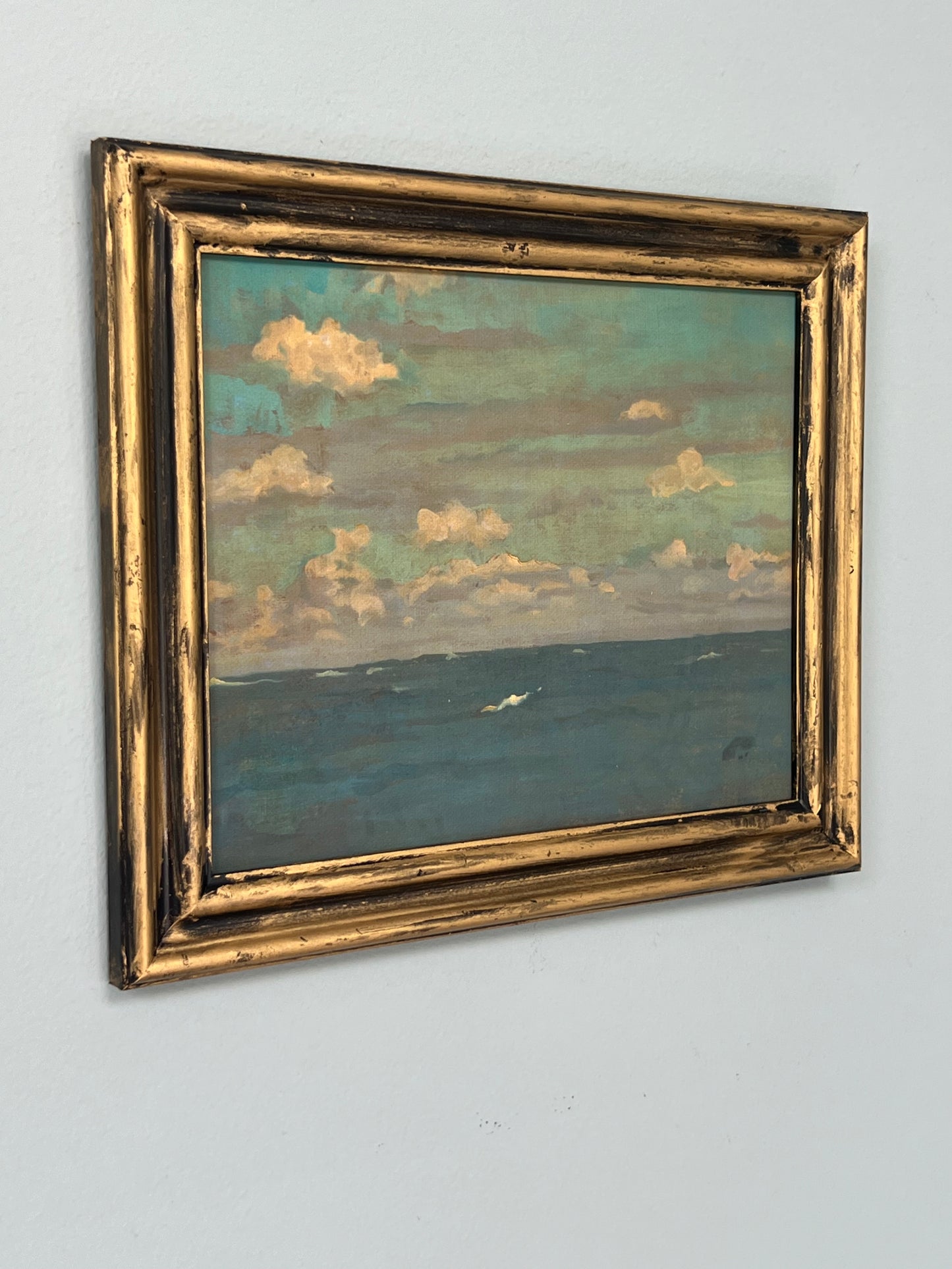 Ocean and Sky - Canvas Print in Gold Frame