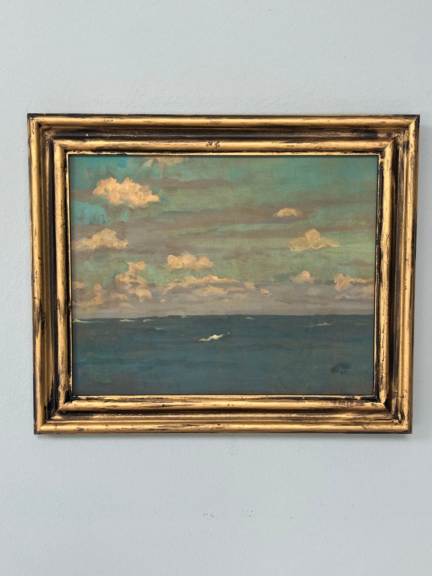 Ocean and Sky - Canvas Print in Gold Frame