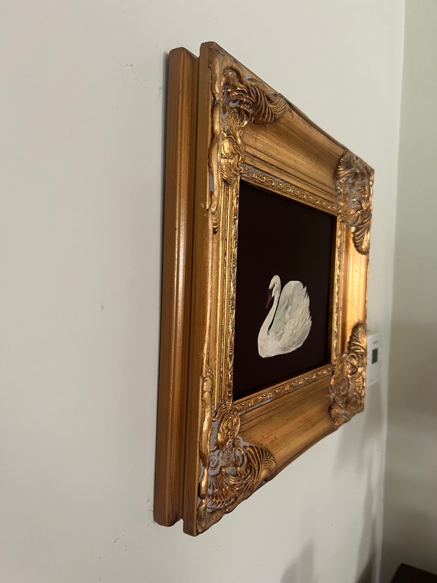 Swan Print in Gold Gilt Frame