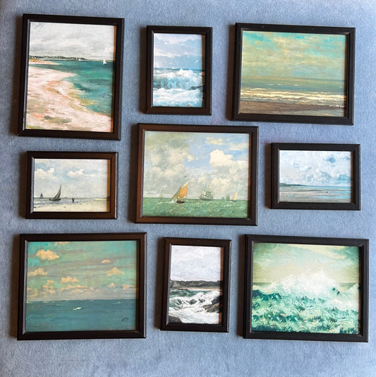 Coastal Gallery Wall in Black Frames