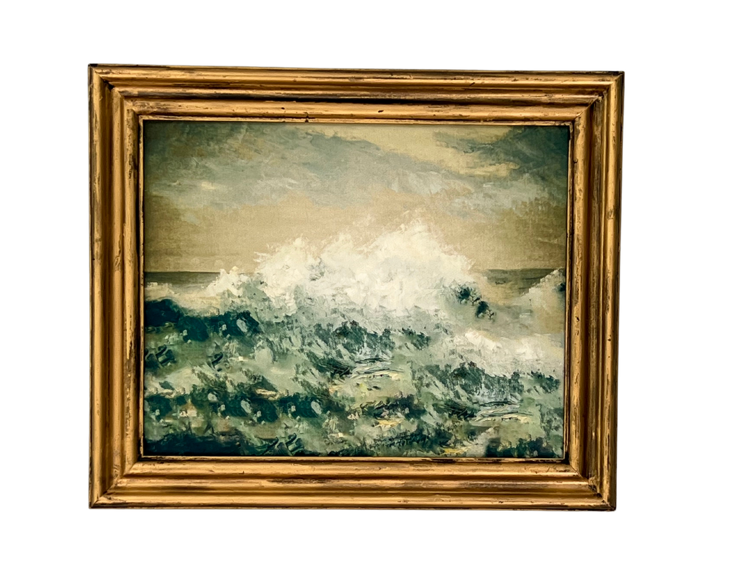 Crashing Wave - canvas print in gold frame